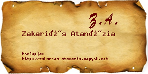 Zakariás Atanázia névjegykártya
